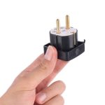 دوشاخ برق ارت دار برنجی