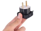 دوشاخ برق ارت دار برنجی